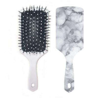 ABS plastic Detangling Cushion Hair brush Massage Hair Brush Comb Customized Logo Marble Stripe Hair Brush