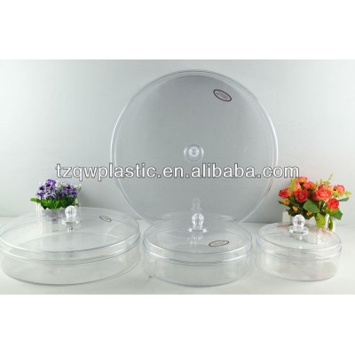 Round shape plastic cake container with lids,made of plastic PS