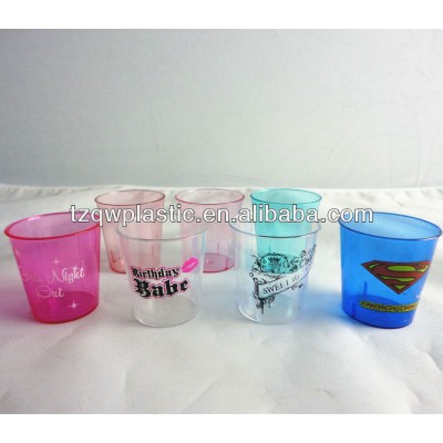 1oz Disposable Plastic mini wine shot glass with printing