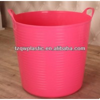 Pink 25L Hand-Hold Plastic Flexible Garden Buckets for Planting