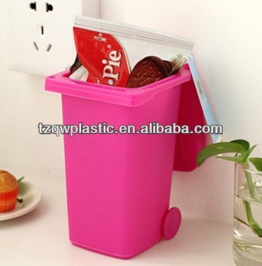 Pink Plastic Mini Desk Wheelie Bin,Pen Holder,desk tidy