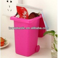 Pink Plastic Mini Desk Wheelie Bin,Pen Holder,desk tidy