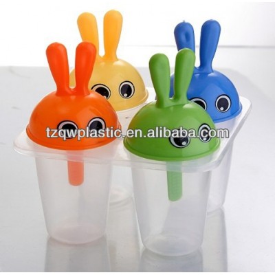 4pcs plastic ice cream mold,customize for sale