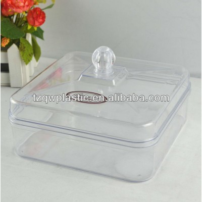 2015 news plastic cake box with lids,made of plastic PS