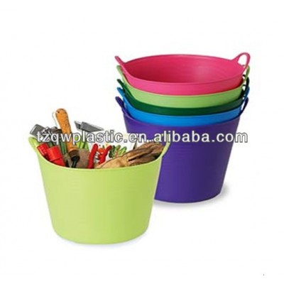 Colorful 25L Large Plastic cloth storage buckets,garden water bucket