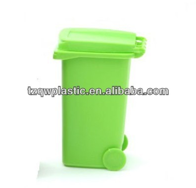 Fancy promotional Plastic Mini Desk Wheelie Bin,Pen Holder,desk tidy