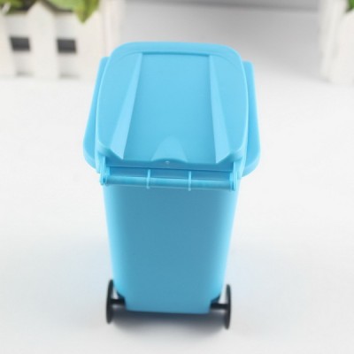 Plastic Desk Wheelie Bin,Pen Holder,desk tidy-light blue