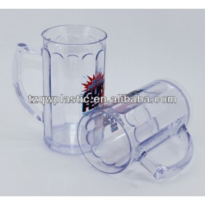 Transparent 340ml Plastic Beer mug for promotion