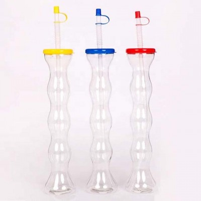 600ml Bubble Shape Long Neck Party Yard Cups with Straw