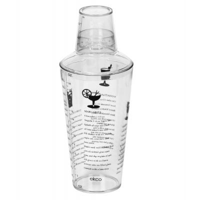 16oz 3pc BPA Free Plastic Cocktail Shaker