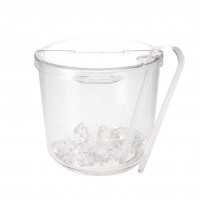 Hard Plastic Buckets with Lids Transparent Plastic Ice Bucket 2L 65OZ Polycarbonate Ice Bucket